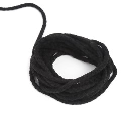 Шнур для одежды тип 2,  Чёрный (плетено-вязаный/полиэфир)  в Раменском