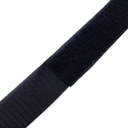 Контактная лента 40мм (38мм) цвет Черный (велькро-липучка, на отрез)  в Раменском
